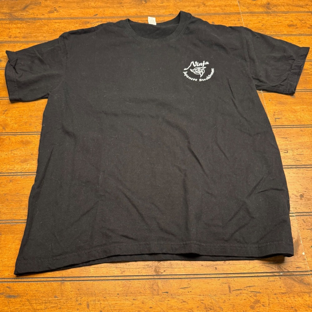 Ninja Japanese Steakhouse T Shirt Large Black Graphic Print Short Sleeve Top